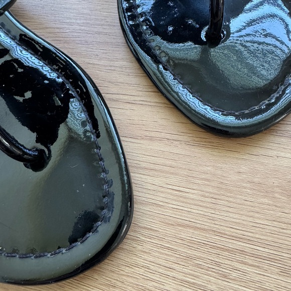 TORY BURCH millar Sandals In Black Patent Leather Size 8 - Picture 3 of 15